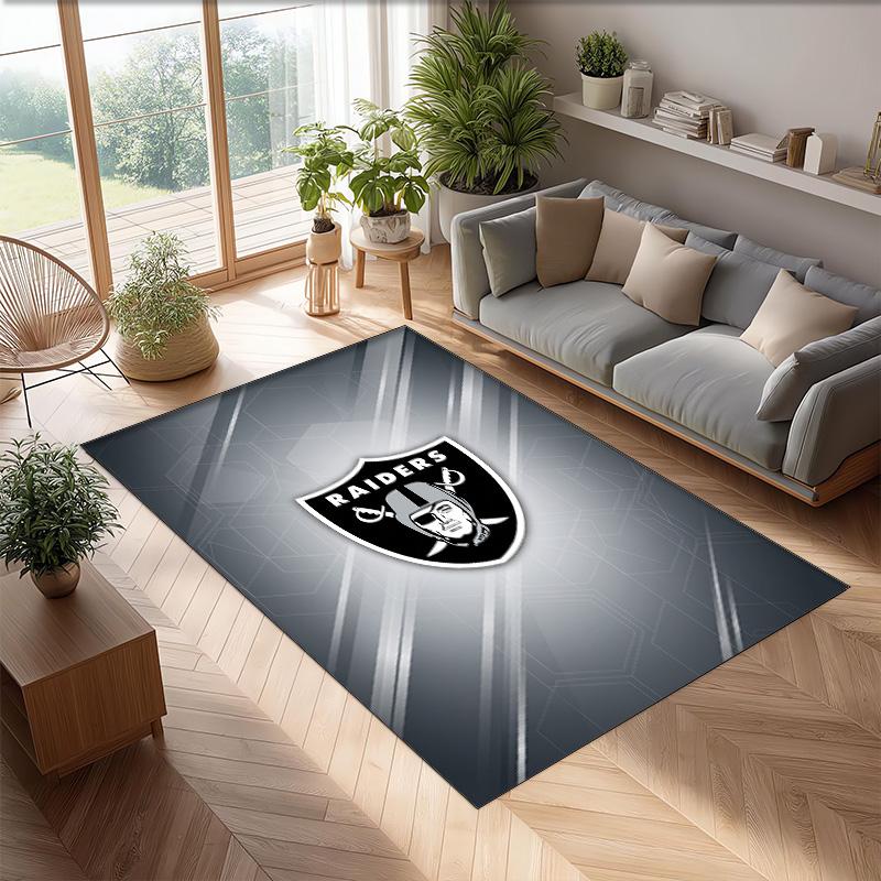 Tappeto in velluto di cristallo Las Vegas Raiders Morbido Anti?Tappetino Antiscivolo Comodo per Casa Soggiorno Camera da Letto Tappeto Decorativo