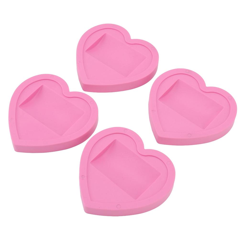 4Pcs Caster Cups Universal Pink Heart Pattern Rubber Low Noise Protective Furniture Pads