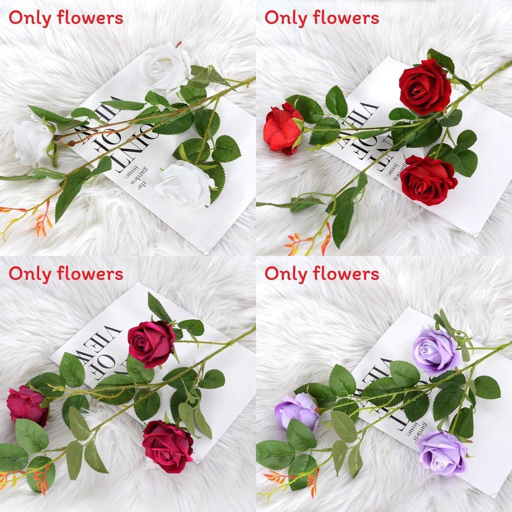 Rose Artificial Flower Bouquet With Silk Material For Wedding Decor And Photography Props