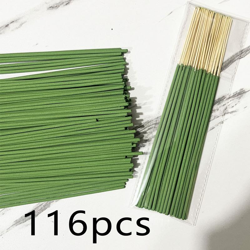 

116 шт. Очищающие воздух для дома, расслабляющие, цитронелла, удлиненные, из искусственного дерева, для медитации, палочки лемонграсса, время горения 45 минут 116PC зелёный