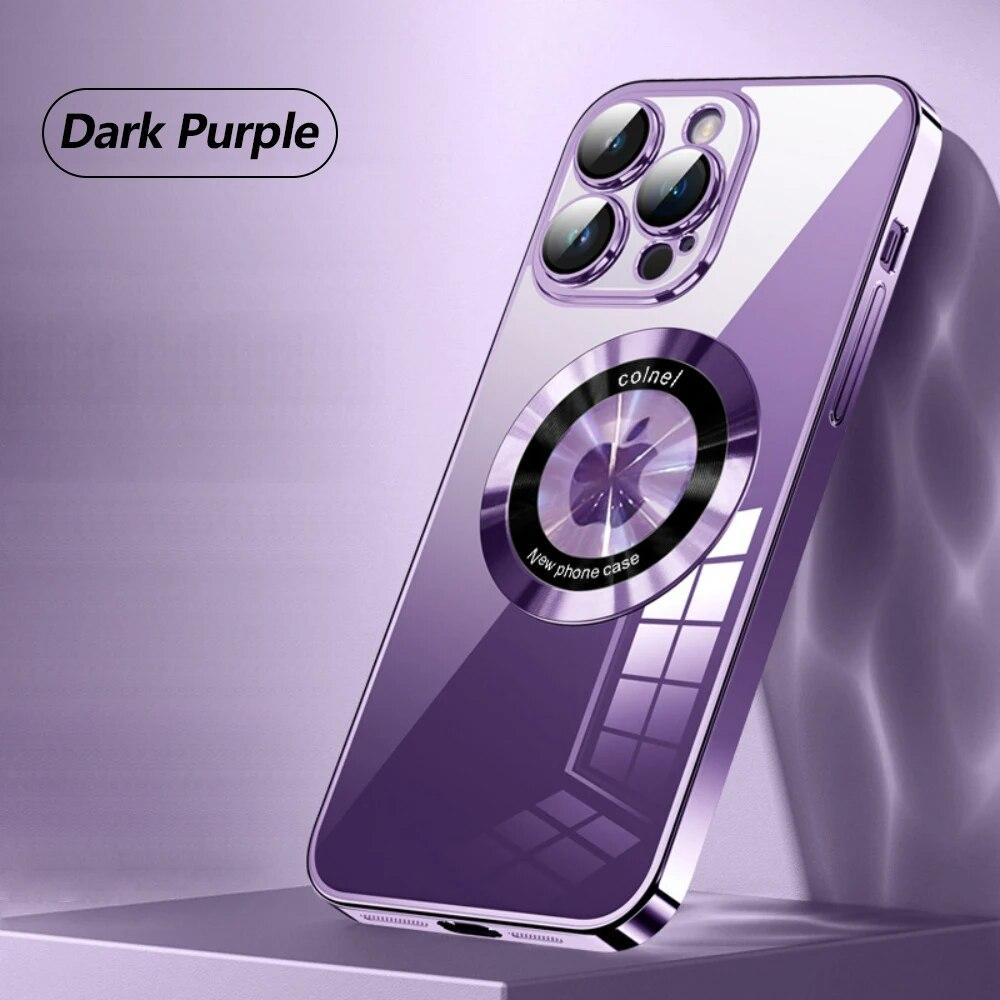 Magnetic Wireless Charging Case For Magsafe Lens Protector For iPhone 15 14 13 12 11 Pro Max Plus Transparent Shockproof Cover