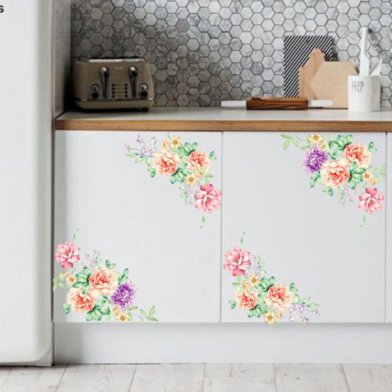 Adesivo per toilette peonia Soggiorno TV Sfondo Wall Art Mural Decal Home Decor