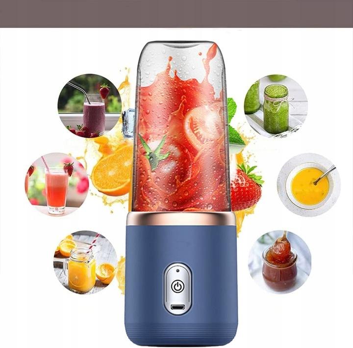 Przenośny Blender Z 2 Butelka 400Ml, Sześć Ostrzy, Idealny Do Mieszania
