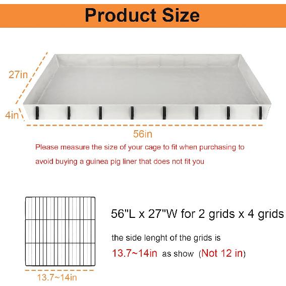 Waterproof Guinea Pig Cage Liner Bottom for C & C Grids Habitat, 56“*27” Washable Guinea Pig Cage Tarp Base for Rabbits Hamsters Hedgehogs