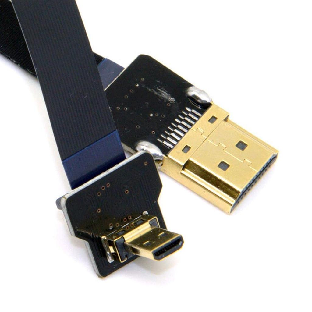 CY 20cm 90 Degree Up Angled FPV Micro HDMI Male to HDMI Male FPC Flat Cable for GoPro Multicopter Aerial Photography