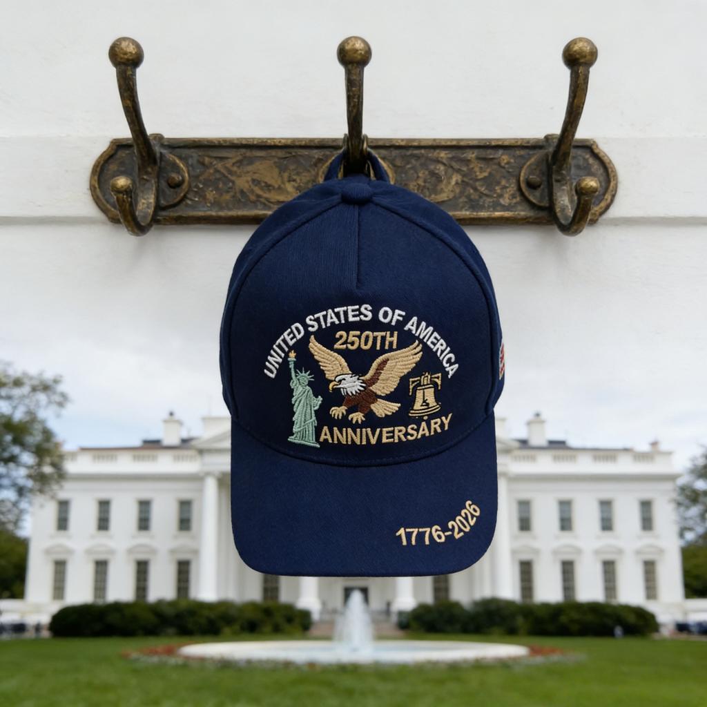 Usa 250Th Anniversary Cap: Embroidered Statue Of Liberty, Eagle & Bell Design - Honor American History, Perfect For Memorial Eve