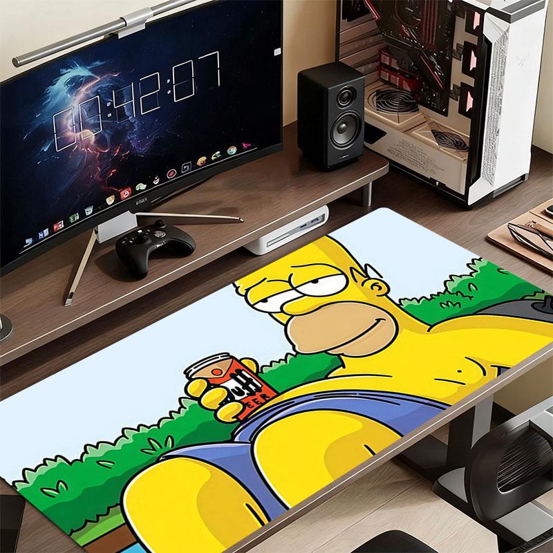 Homer Mouse Pad, Large Gaming Desk Mat, Non-slip XXL Mousepad for Laptop & Tablet, Mini PC Playmat with Stitched Edges