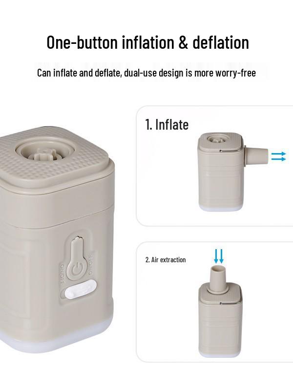 Portable Electric Air Pump for Camping and Swimming Rings - Inflate/Deflate Dual-Use