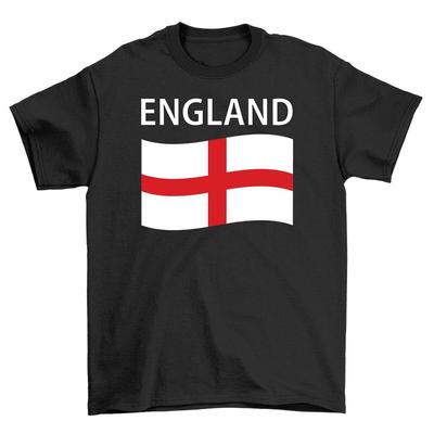 Welliges England Flaggen T-Shirt Erwachsene und Kinder Euro 2024 Fußball Fan T-Shirt
