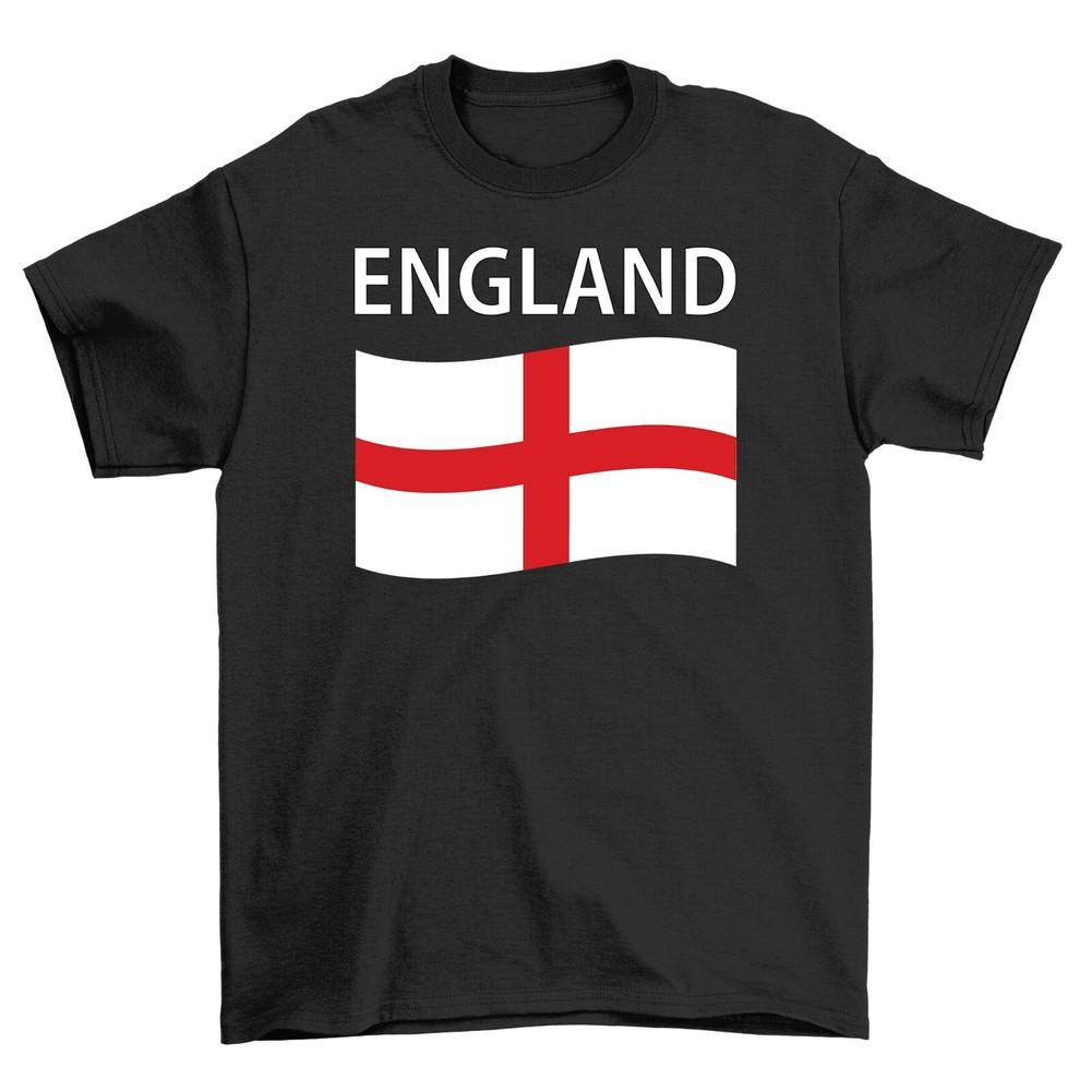 Wavey England Flag T-Shirt Adults and Kids Euro 2024 Football Fan Tee Shirt