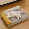 Orthopedic Dog Bed Fluffy Cat Bed with Neck Bolsters Non-Slip Bottom Thermal Plush Pet Couch Bed with Removable Washable Cover for Cats And Dogs