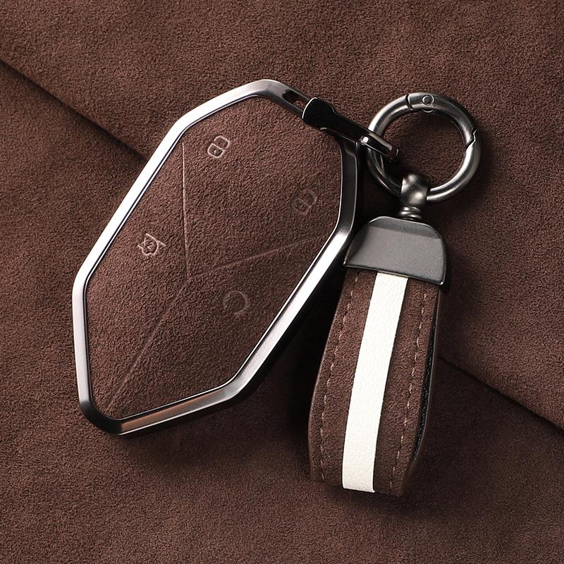 Alcantara Car Key Case Bag For BYD Equation Leopard 5 8 Titanium 7/ Titanium 3 KeyChain Interior Decor Accessories