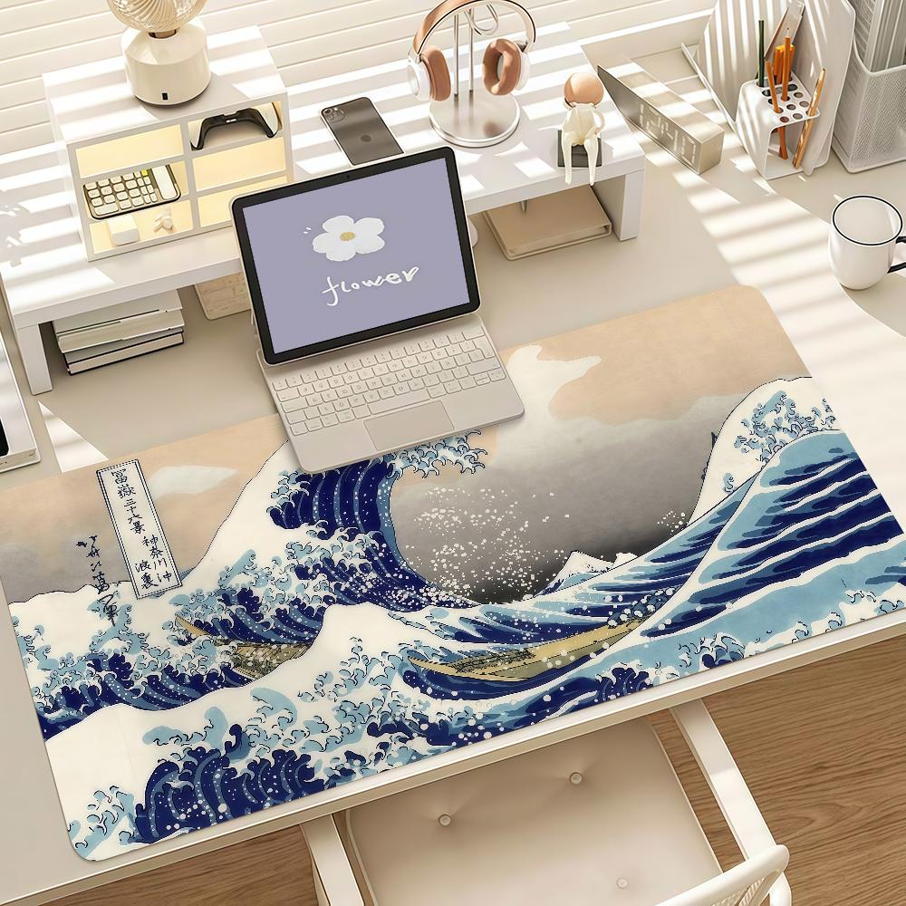 Xxl Large The Great Wave Off Kanagawa Mouse Pad NonSlip Desk Mat Keyboard Pad Desktop Mat For Gaming Office Home