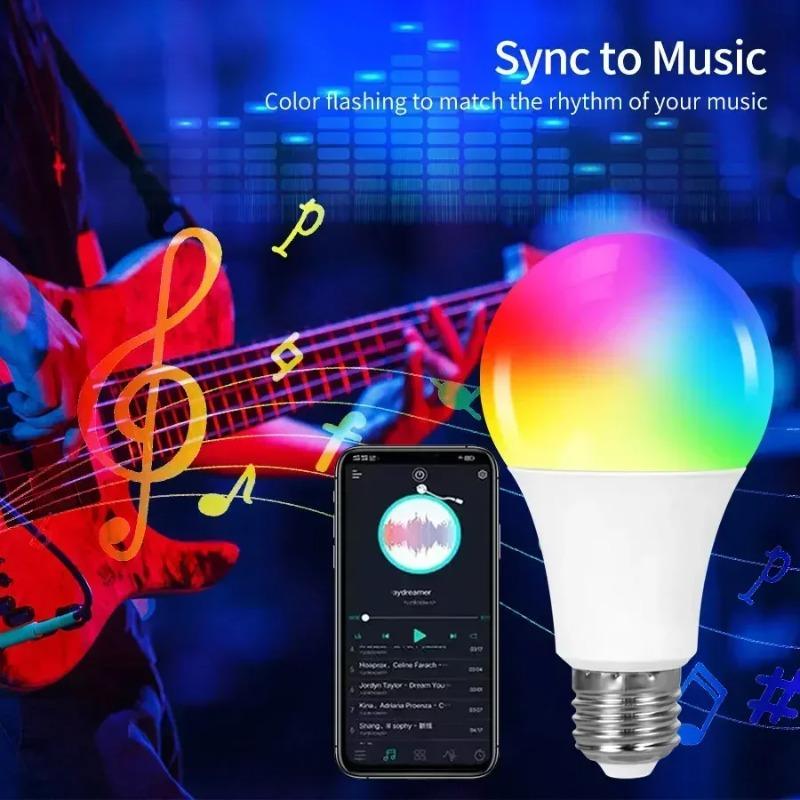 Bluetooth Smart LED Bulb 220V/110V 10W/9W Tuya Lamp Smart Life APP Support RF Remote Group Control Bedroom Home Decor