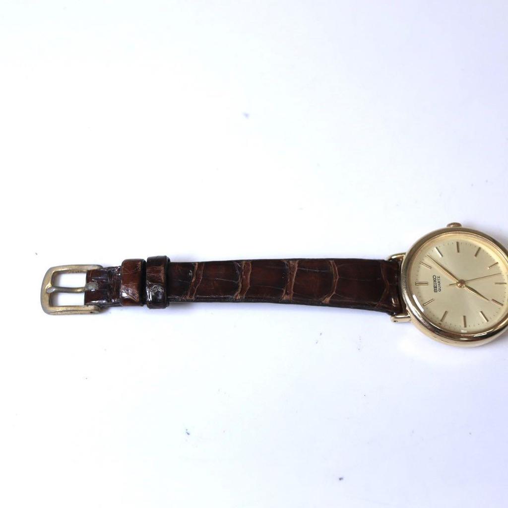 [USED] Seiko Quartz Watch, Gold/Brown Leather, Women's
