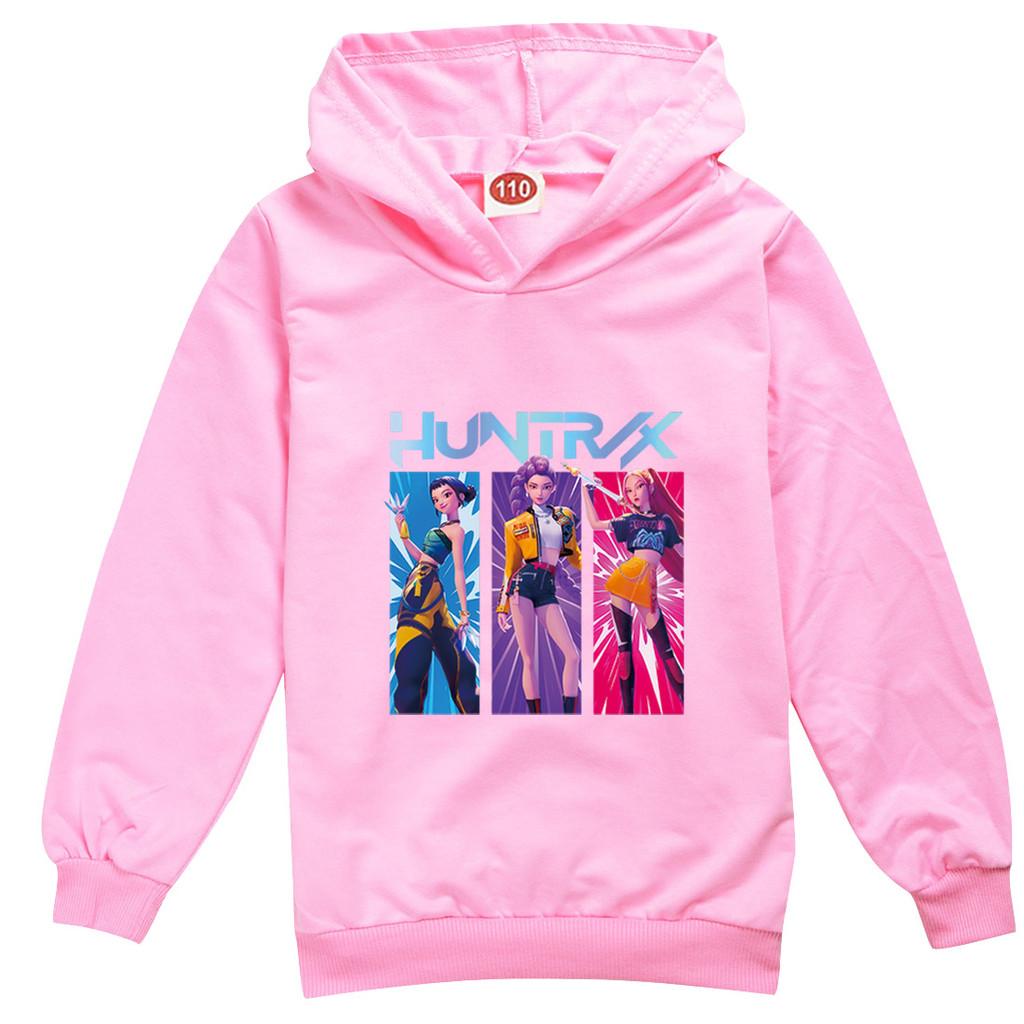 Dziecięce Dziewczęce Anime Kreskówka K-Pop Rumi Zoey Mira Nadrukowane Codzienne Bluzy z Długim Rękawem z Kapturem