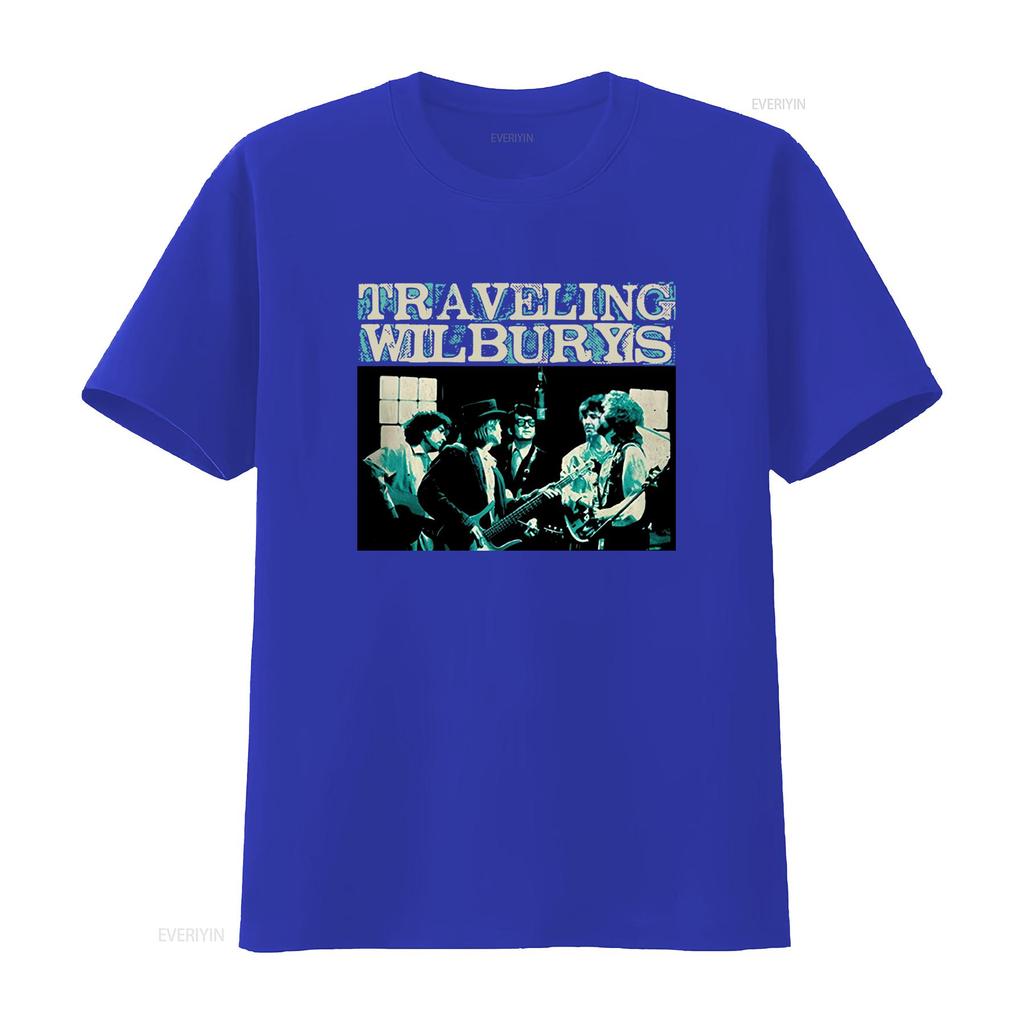 The Traveling Wilburys Performing Official Band Mens T Shirt Rock Music Fans Cool Design vintage Washed streetwear homme Soft