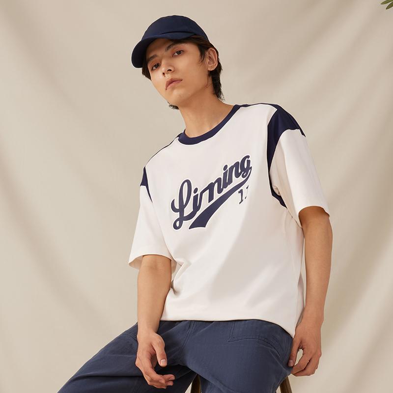 Li Ning Sports Fashion Collection T Shirt Unisex Ecru AHST855-2