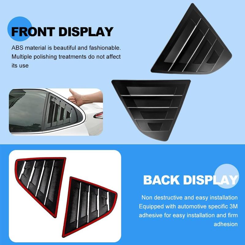 Rear Quarter Window Louvers for 2018-2023 Toyota Camry, 8th Gen Accessories