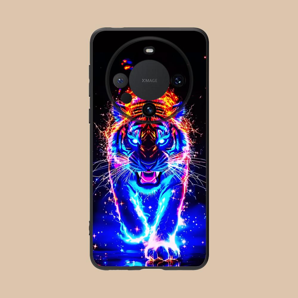 Tiger Neon Mobile Cell Phone Case for Huawei Mate 60 50 40 30 20 10 Pro Plus Lite E 5G Colorful Printing Cover Pretty Cellphones