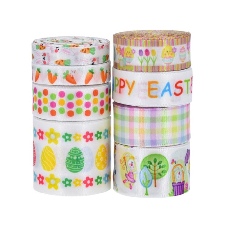 Colorful Easter Ribbon Elegant Fabric Ribbon for Wrapping and DIY Cfafts