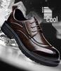 Men's Summer Breathable Lace-Up Leather Shoes - Versatile, Comfortable, Trendy, Perforated, Thick Sole Casual Footwear.