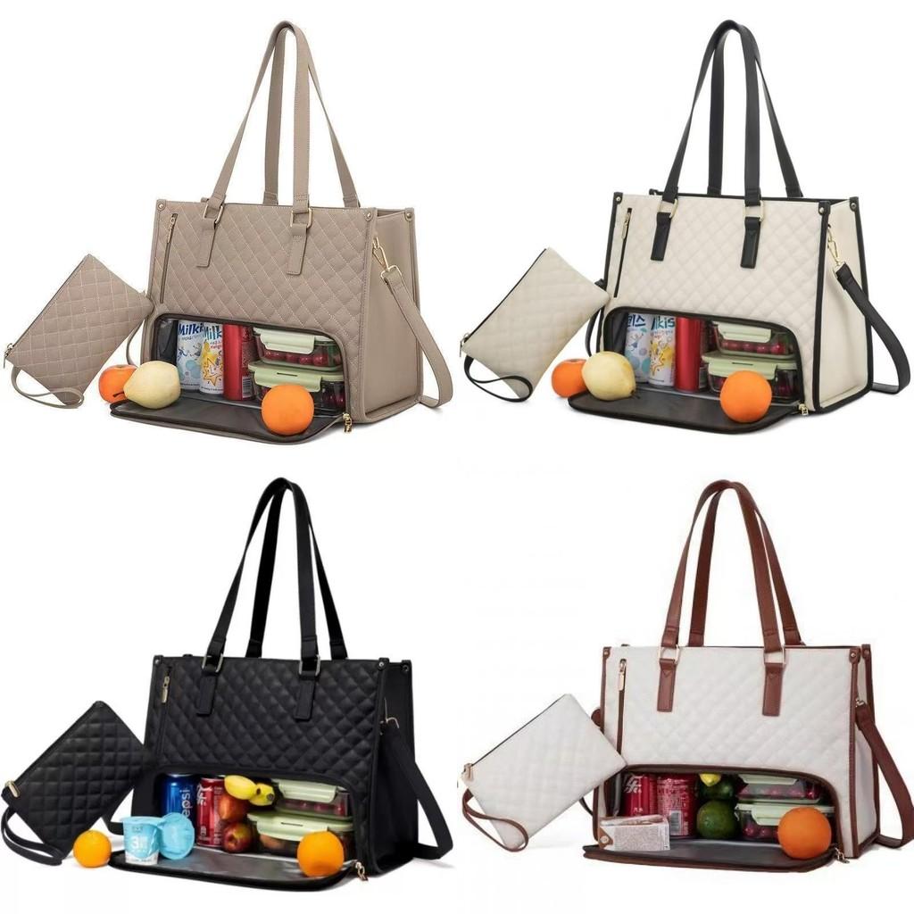 Sophisticated Pu Tote Bag With Inner Divider And Lunch Storage For Daily Commute