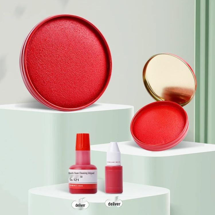 Signet Red Quick-Dry Self-Inking Oil-Based Large/Medium Inkpad for Stamping & Fingerprint Office Use Oil-based Quick-drying Clear Stamping [1 box]