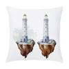 Cartoon Sailboat Hot Air Balloon Lighthouse Pillowcase Cushion Cover Bedroom Sofa Home Decoration