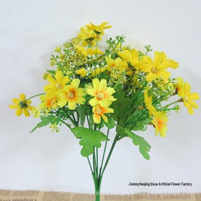 Alpenveilchen & Chrysanthemen Kunstblumen - 28 Köpfe, 7-Gabel, Dekorativer Seidenstrauß