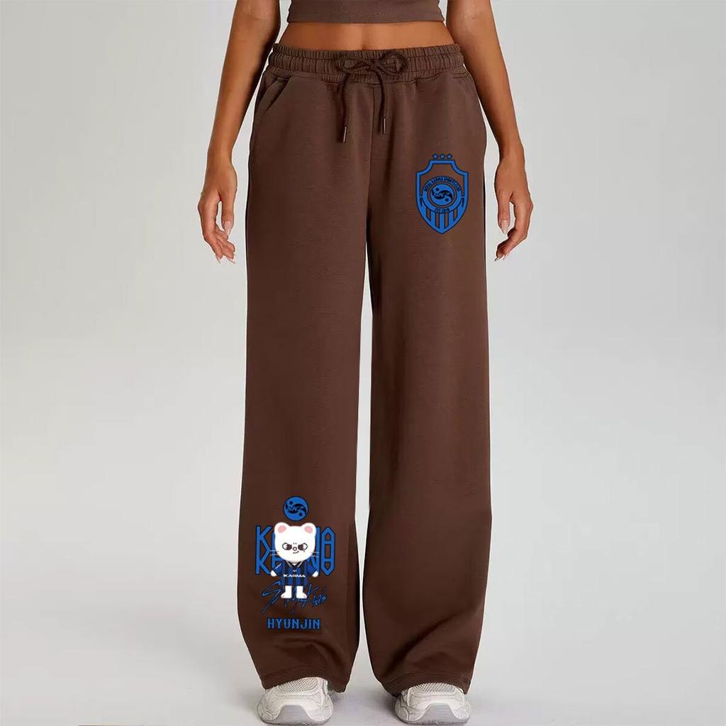 Pantalon de survêtement large unisexe, imprimé Stray Kids, cordon de serrage, pantalon de sport décontracté polyvalent