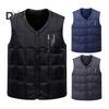 Men Waistcoat V-Neck Sleeveless Solid Color Single Breasted Vest Coat with Pockets Windproof Thickened Quilted Bottoming Vest Jacket