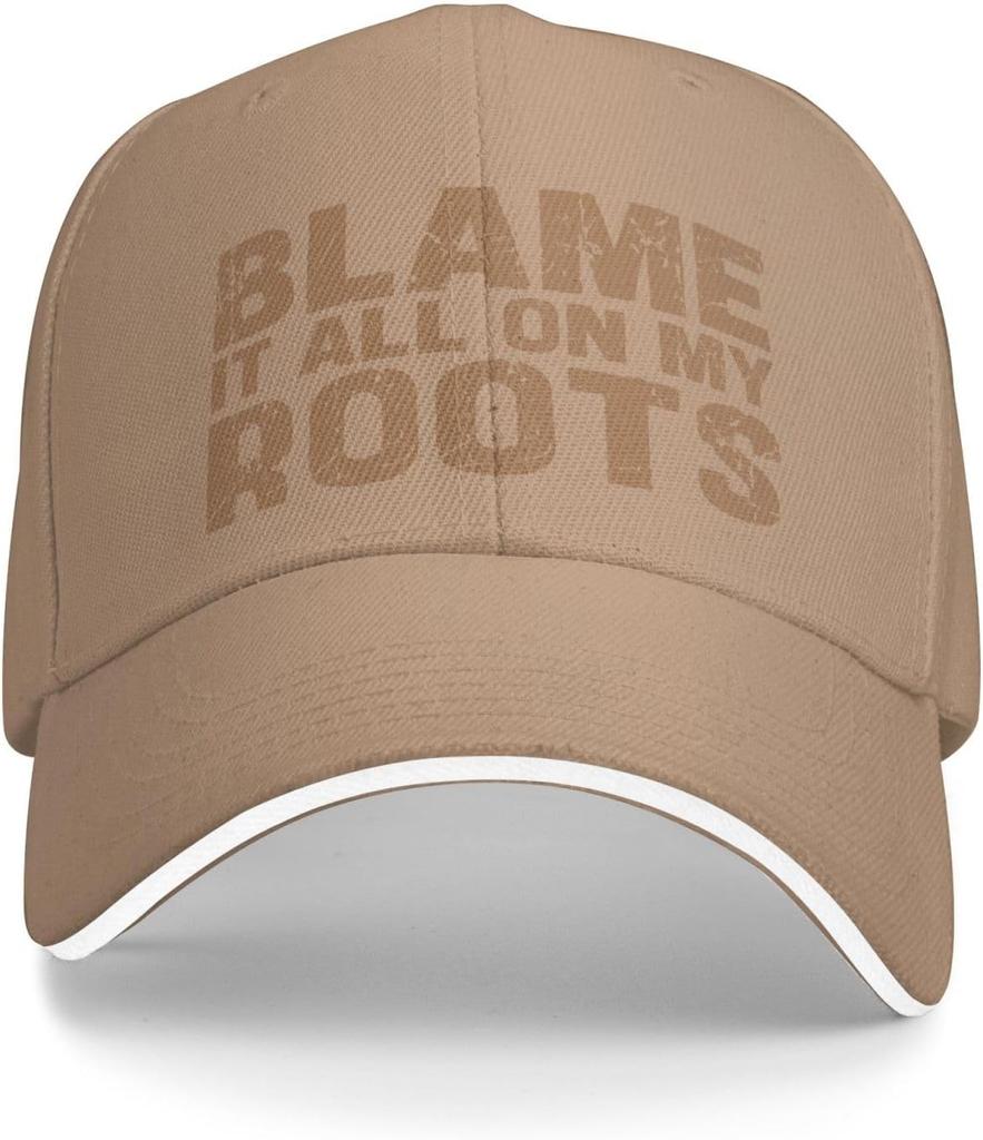 Blame It All On My Roots Baseball Cap Polyester Distressed Graphic Trucker Hat For Adult