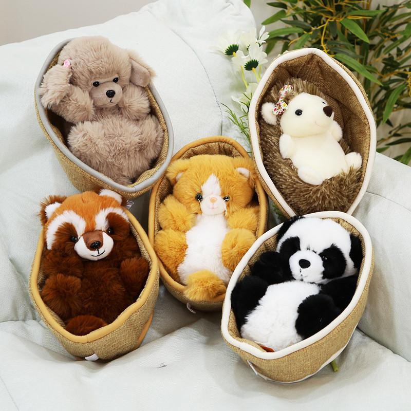 Süßes Waschbär-Stofftier Panda Kuscheltier Puppe Weiches Kreatives Geschenk für Hundebett