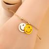 New summer cute cartoon double-layer smiley face temperament Jane girlfriend adjustable less bracelet