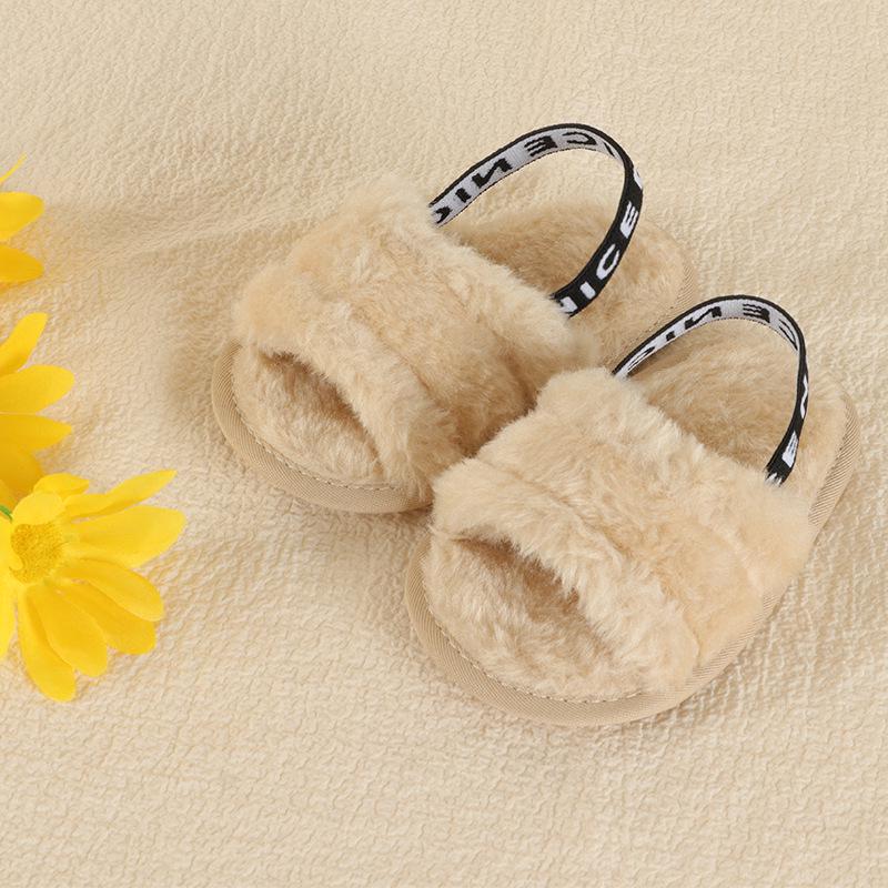 New Elastic Baby Sandals: Furry, Soft-Soled, Perfect for Spring/Summer Walking