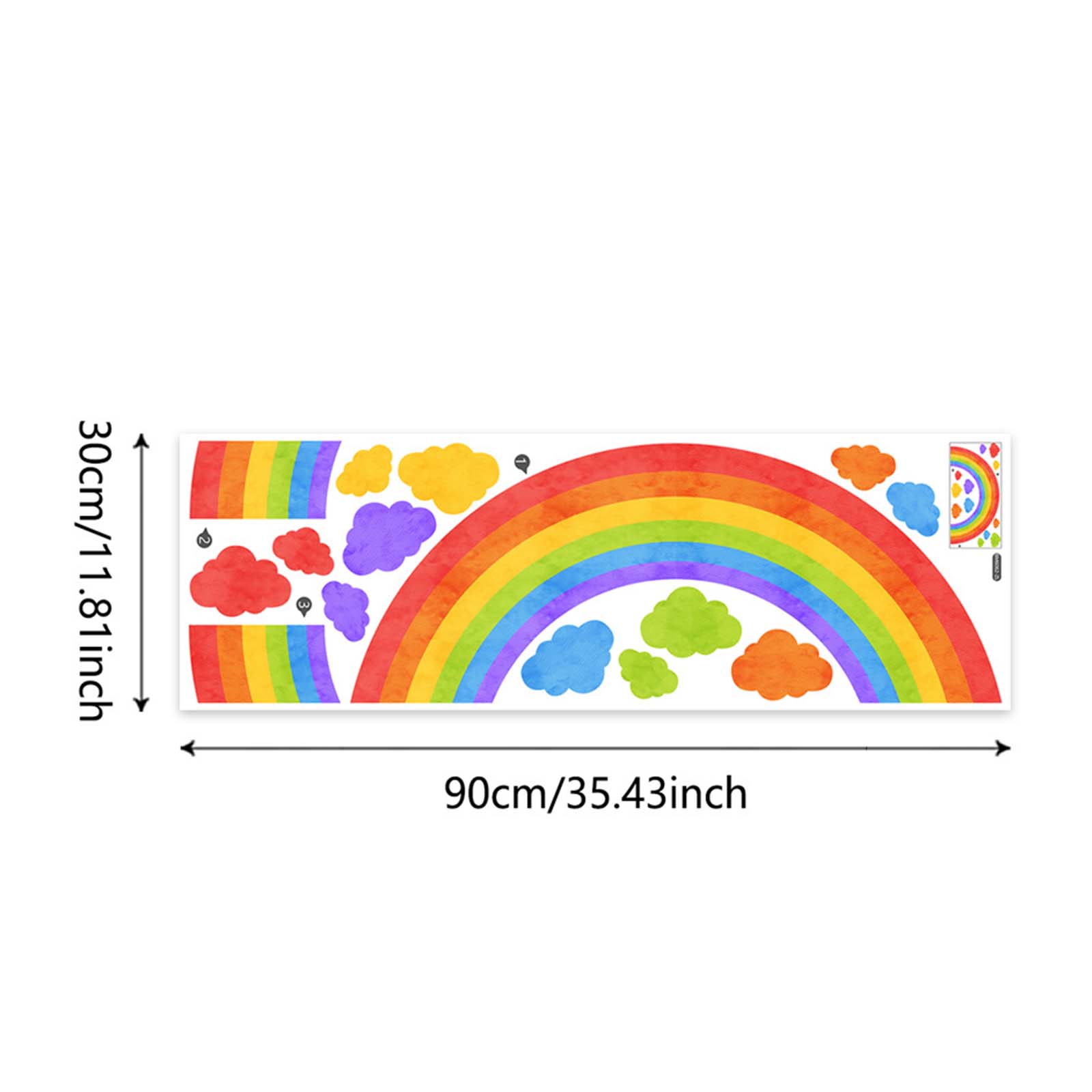 

Rainbow Cloud Wall Decals PVC Modern Decorative Wall Stickers for Corridor Classroom Sofa Backdrop Bedroom Home Decoration разноцветный