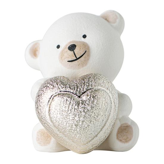 

Yousheng Love Bear Ceramic Figurine Small Cute Cartoon Bears with Heart Statue for Wedding Christmas Kids Room Desk Shelf Home Decor белый