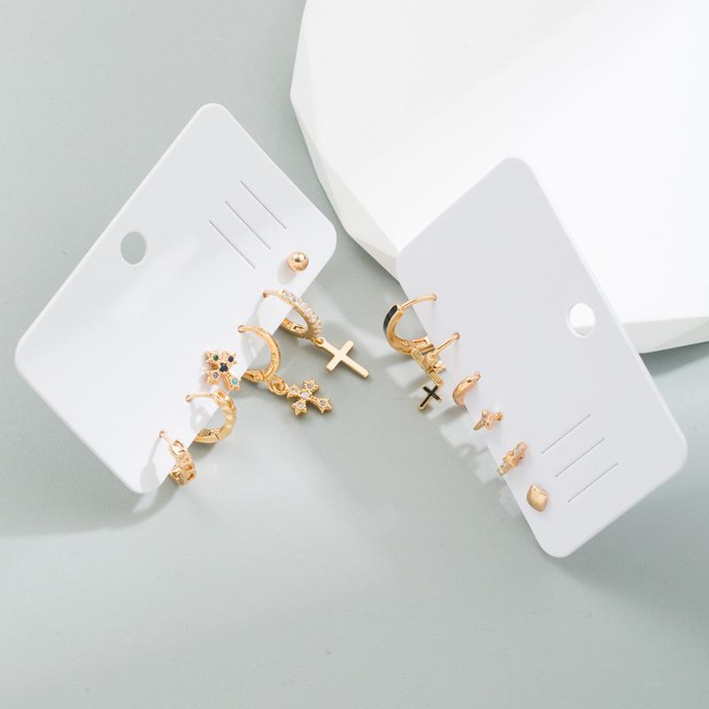 Σκουλαρίκια Γυναικεία επιχάλκινα γνήσια ένθετα επίχρυσα κοστούμια ζιρκονίου σταυρωτά ιδιοσυγκρασία ελαφριά σκουλαρίκια σταγόνας