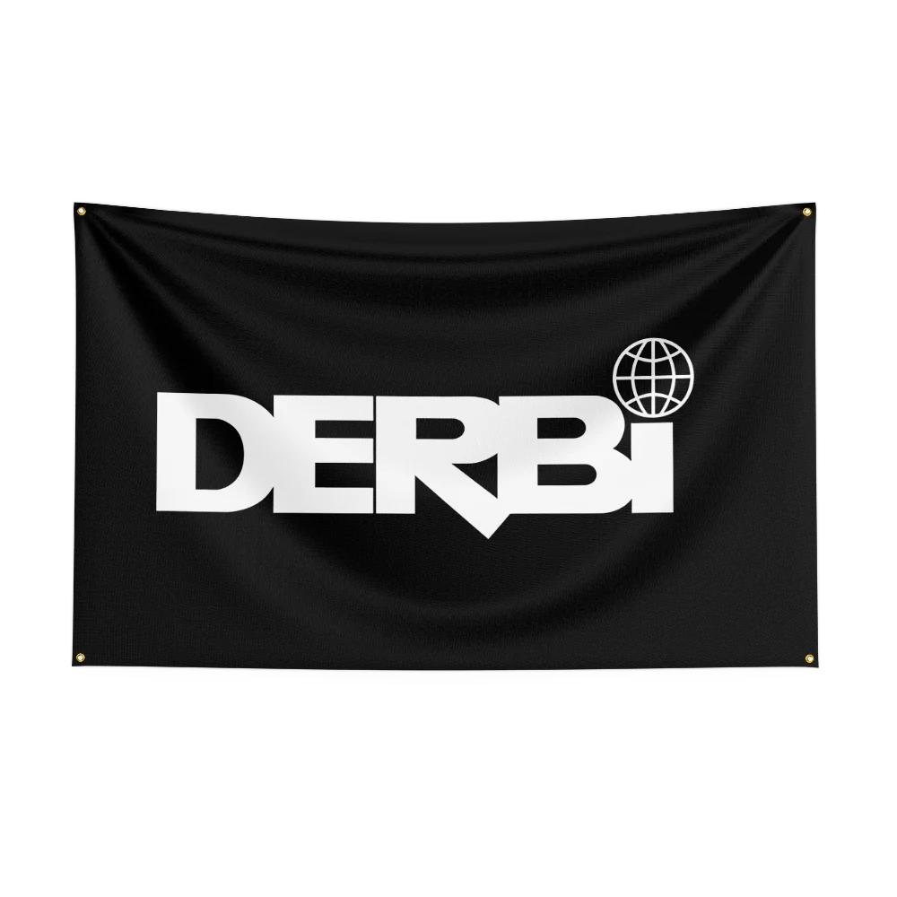 3x5 Ft DDerbi Motorcycle Flag Polyester Digital Printing Banner for Garage Wall Art Out Door Decoration With Brass Grommets