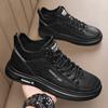 Cotton Shoes Men Boots Autumn High Top Leather Casual Shoes Fashion Flat Ankle Boots Business Outdoor Shoes Man Sneakers New