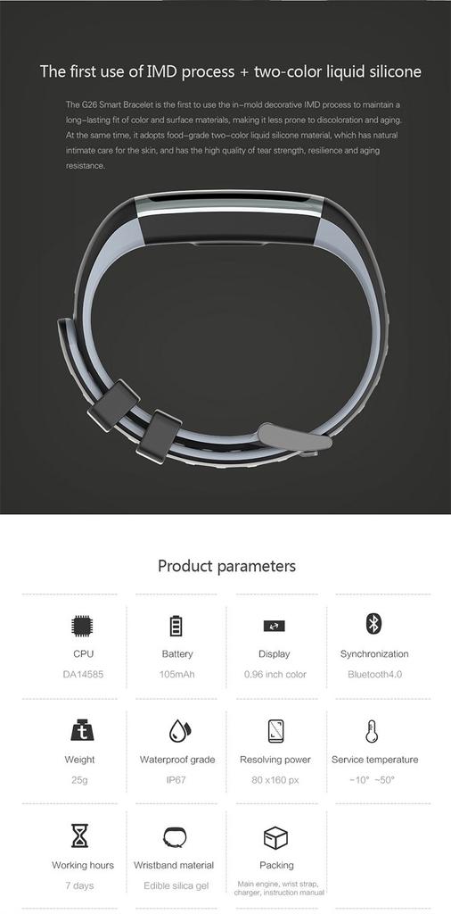 Intelligentes Armbanduhr für Sport und Freizeit GX-BW337 Schwarz