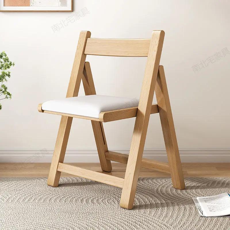 Solid Wood Folding Chair - Simple Foldable Dining Chair with Backrest, Portable for Kitchen, Outdoor & Small Spaces, furniture