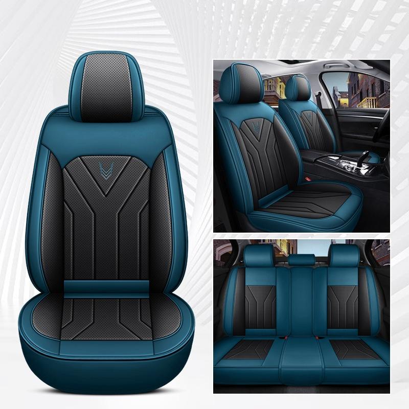 Full 5seats Faux Leather Car Seat Covers | Comfortable Supportive, Universal Fit for Various Models, Sponge Filler, Non-Textile Material