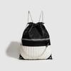 2025 New Fashion Versatile Black and White Two-Color Nylon Backpack Drawer Design Small Fragrant Medieval Chain Bag Women