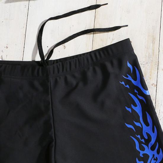 Men Swimming Trunks Quick Dry Soft Elasic Mid Waist Thin Plus Size Soft Breathable Slim Fit Printed Hot Spring Bathing Shorts Summer Beach Shorts