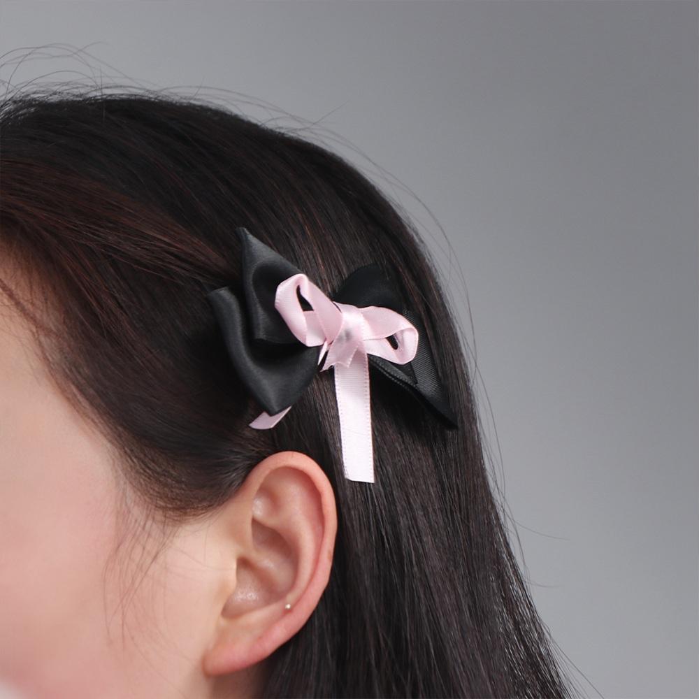 

Cloth Bowknot Hair Cip Ribbon Girl Hair Clip Cool Bow Hairpin Lolita чёрный