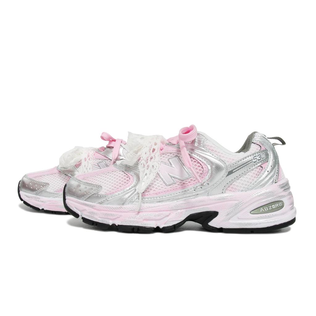 New Balance NB 530 Abrasion Resistant Breathable Low Top Running Shoes Unisex Silver Pink MR530AD(Team1492-)