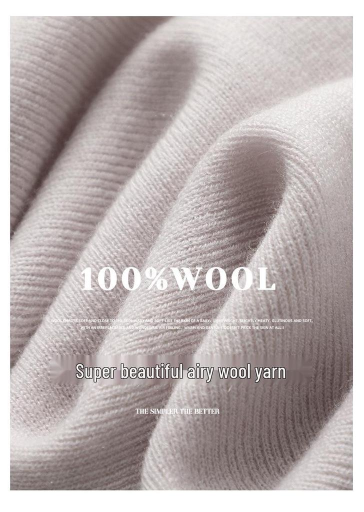 Yantze Yarn Women's High-Neck Pure Wool Sweater - Slim Fit Seamless Knitwear for Spring and Autumn