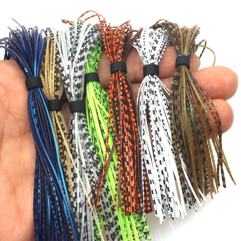 Silicone Skirts Fly Tying Material for Spinnerbait Long Tail Jig Lures Custom Fishing Bait Accessory